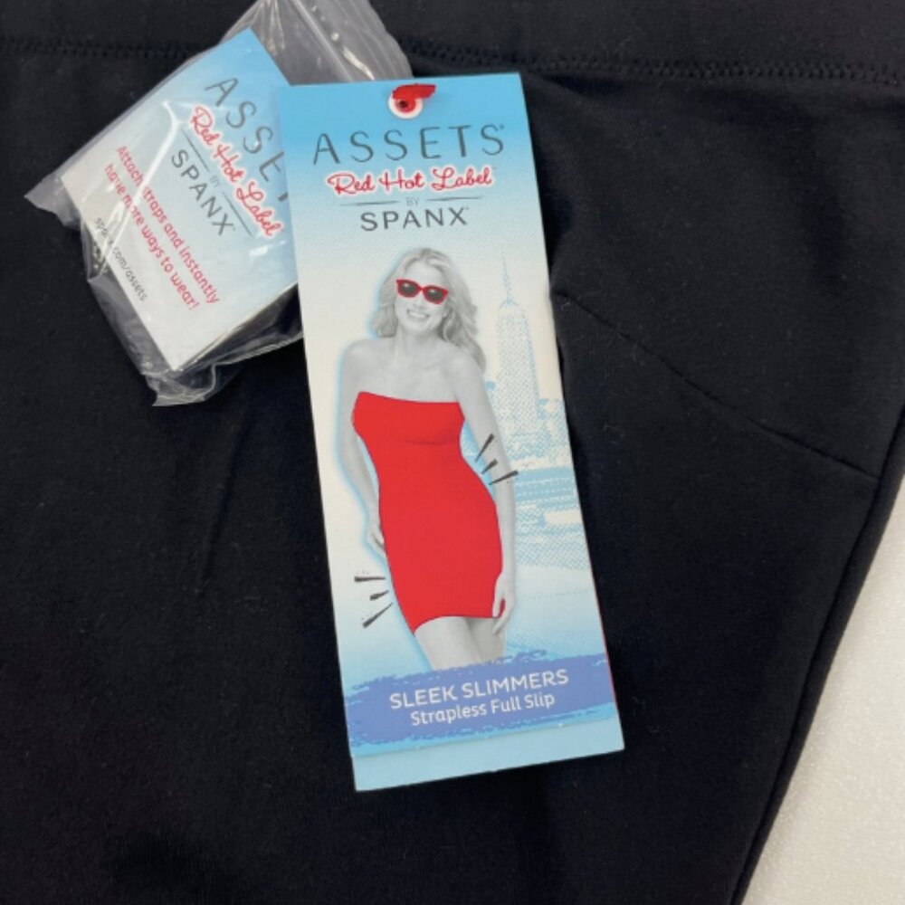 Spanx NWT Assets Red Hot Label Black Sleek Slimmers Full Slip Convertible 1X - Picture 6 of 14